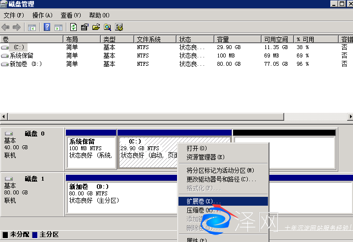 Windows(2003/2008/2012)彈性云系統(tǒng)盤擴容方法 第2張 Windows(2003/2008/2012)彈性云系統(tǒng)盤擴容方法 第2張